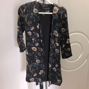 Frank & oak floral trench coat